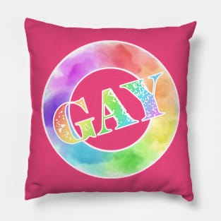 Candy-Toned Gay Watercolour Stamp Pillow