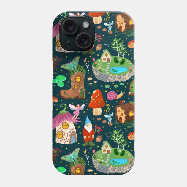 Garden Gnome Pattern Phone Case by Salty Siren Studios