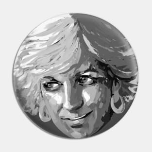 Diana Black and White Portrait Pin