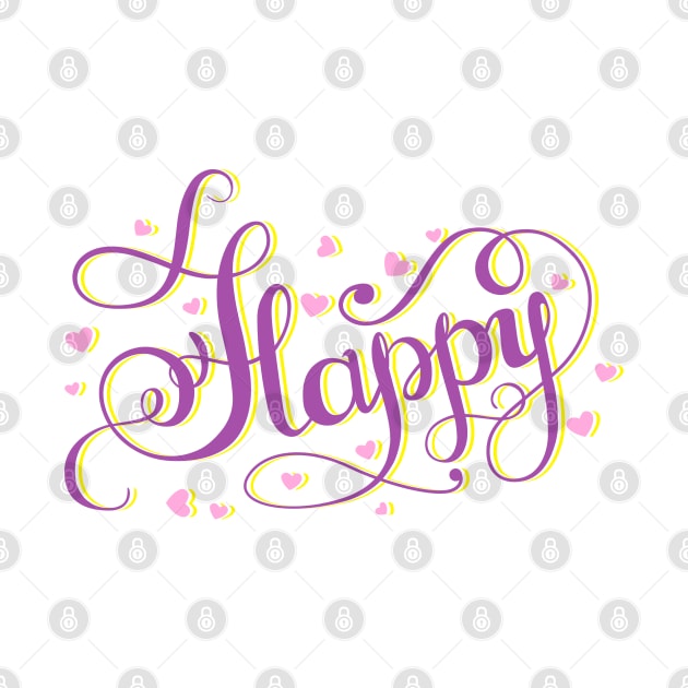 Happy lettering by designbek