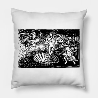 Sandro Botticelli | The Birth of Venus | Line art Pillow