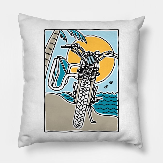 Ride and Surf (for Light Color) Pillow by quilimo