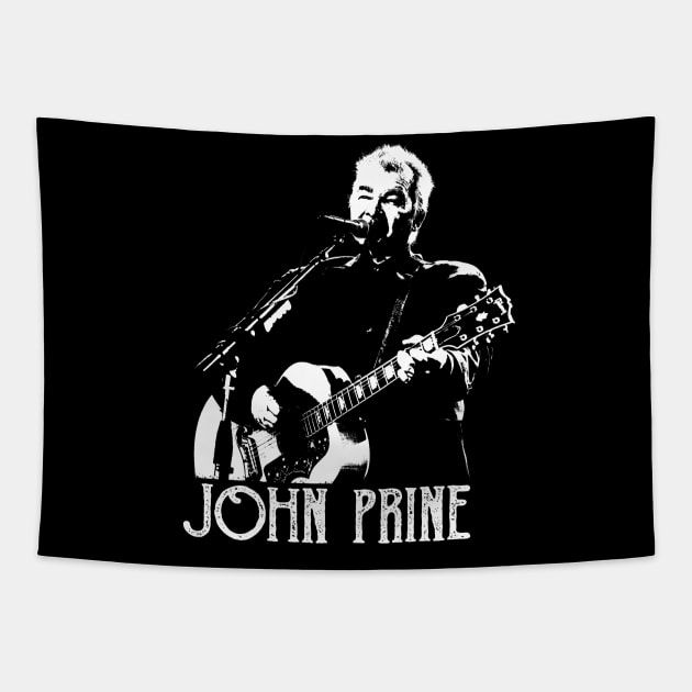 John Prine White Style Design Tapestry by OliviaCookArt