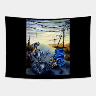 Post Apocolyptic Family Outing Art Tapestry