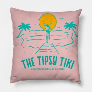 The Tipsy Tiki - Good Vibes Happen on the Tides Pillow