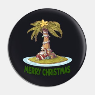 Christmas Palm Tree Tropical Xmas Coconut Pin