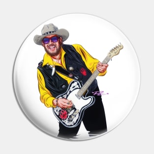 Hank Williams Jr. - An illustration by Paul Cemmick Pin