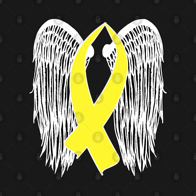 Winged Awareness Ribbon (Yellow) by BlakCircleGirl