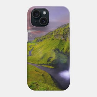 SCENERY 27 - Waterfall Grass Field Green Land Phone Case