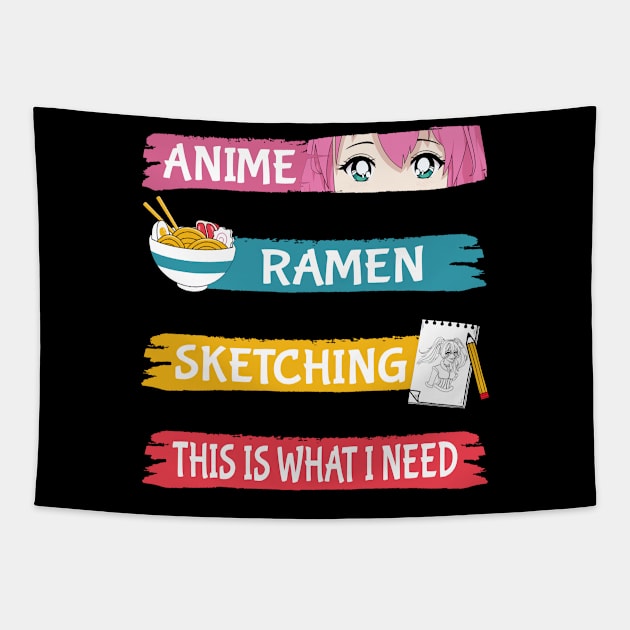 Anime Ramen Sketching This Is What I Need Tapestry by Vcormier