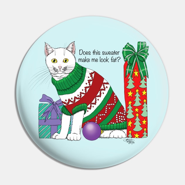 Holiday Sweater Cat Pin by tigressdragon