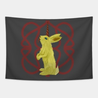 Mythological Creature The Almiraj Hare With Background Tapestry