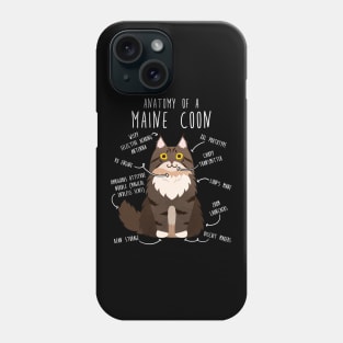 Maine Coon Cat Anatomy Phone Case