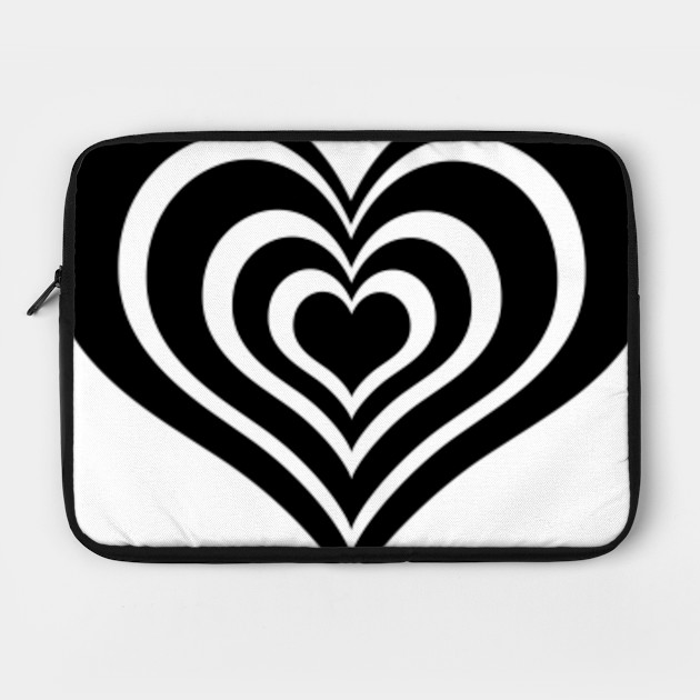 Download Abstract Heart Motif In Black And White Psychedelic Art Masks Cool Valentine Gift Black And White Heart Laptop Schutzhulle Teepublic De