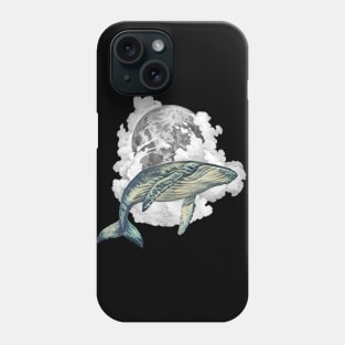 Moon whale Phone Case