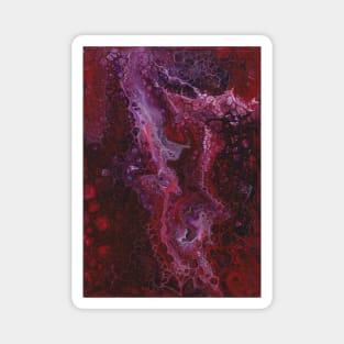 Deep dark red purple paint pour Magnet