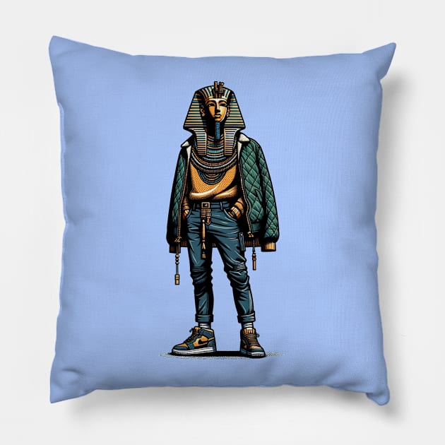 Swag Boy Pharaoh King Tut Pillow by BLKPHNX DESIGNS