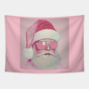 Retro vintage pink Santa Claus Tapestry