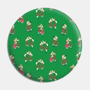 Oktoberfest Dancing Couples Green Pin