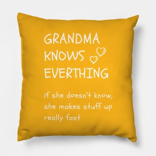 Grandma Knows Everything Tee, Grumpa Pillow