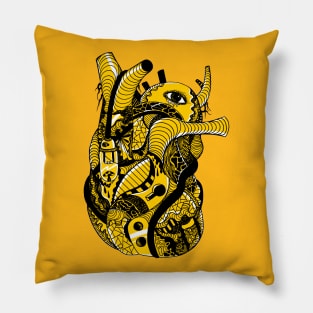 Black and Yellow Light Heart Pillow