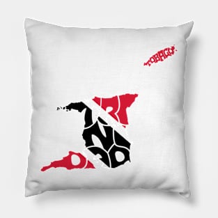 TRINIDAD AND TOBAGO FLAG MAP – IN COLOUR – FETERS AND LIMERS – CARIBBEAN EVENT DJ GEAR Pillow