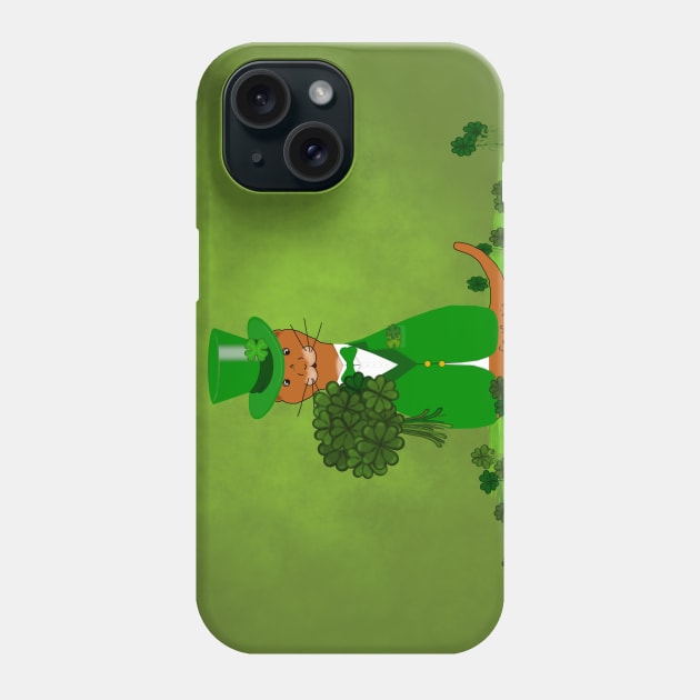 Children's Art Oliver The Otter Picking Shamrocks Phone Case by ButterflyInTheAttic