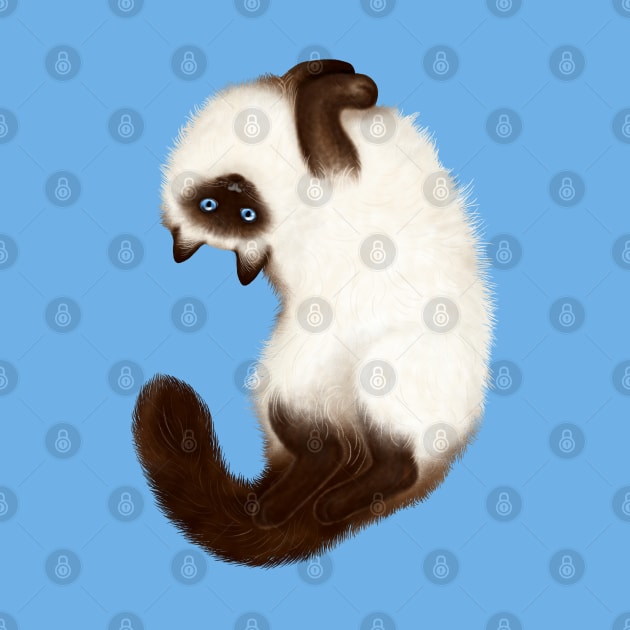 Himalayan Cat (Blue Background) by illucalliart