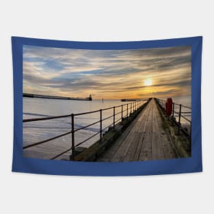 January sunrise at the mouth of the River Blyth - Landscape (2) Tapestry