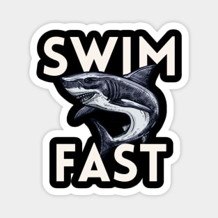 Funny Shark Tshirt For Swimmers Magnet