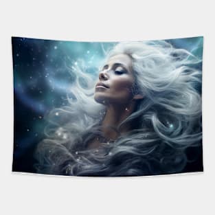 Goddess Enchanting Dream Fantastic Cosmic Surrealist Tapestry