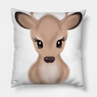 Cute Deer Drawing Pillow