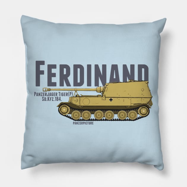 Ferdinand Tank Destroyer Pillow by Panzerpicture