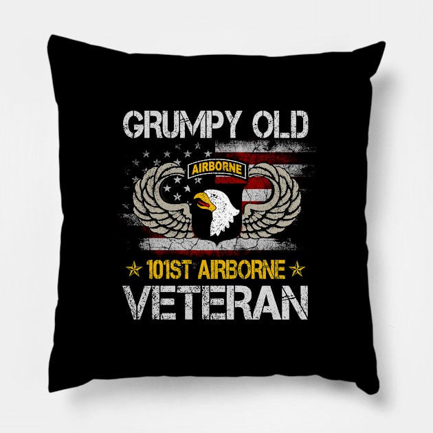 Grumpy Old 101st Airborne Division Veteran T Shirt Mens Pillow by floridadori