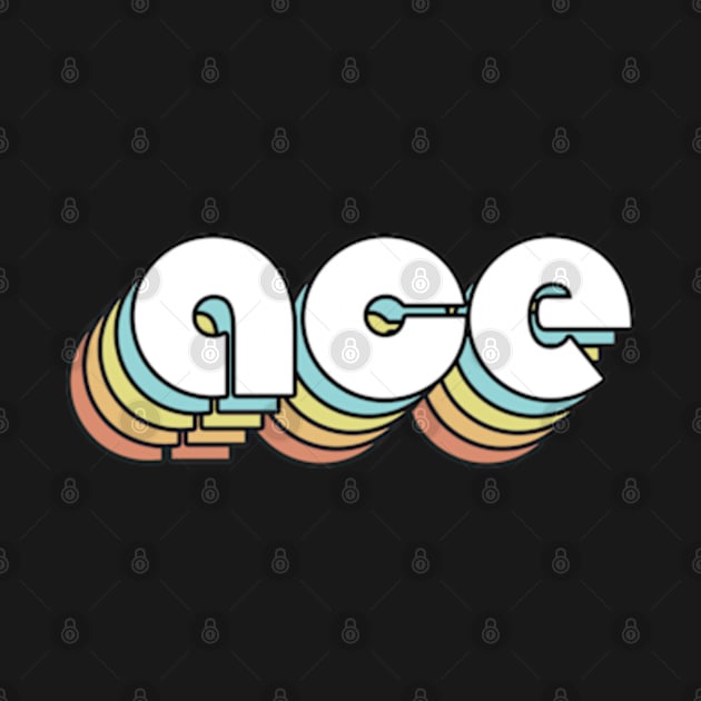 Ace Retro Rainbow Typography Faded Style by Paxnotods