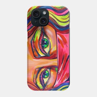 Colorful woman eyes painting Phone Case