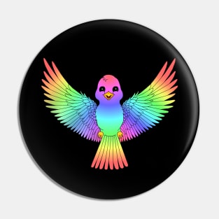 Cute Rainbow Spectrum Bird Pin