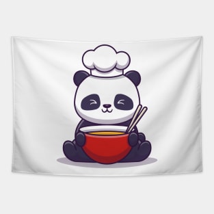 Cute Panda Chef Tapestry