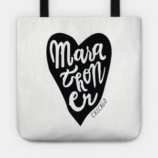 Chicago Marathoner Heart Handlettered Marathon Tote