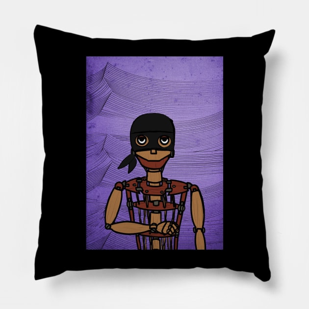 Unique Not a Puppet Digital Collectible - Character with BasicEye Color, PaintedSkin, and WoodItem on TeePublic Pillow by Hashed Art