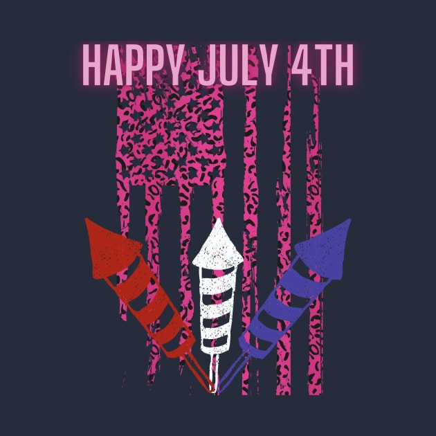 Happy July 4th (pink leopard flag & firework sticks) by PersianFMts