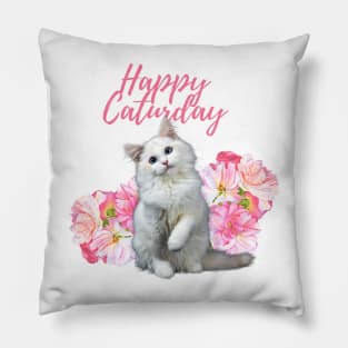 Happy Caturday Pillow