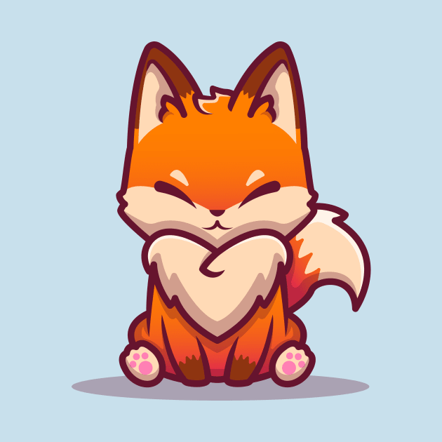 Cute Fox Sitting (3) by Catalyst Labs