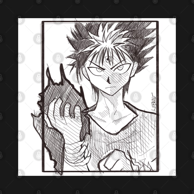 the dragon in dark hiei in spirit detectives by jorge_lebeau