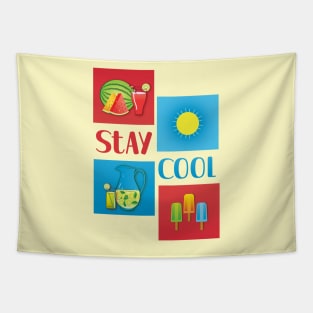 Stay Cool Welcome summer t-shirt design Tapestry