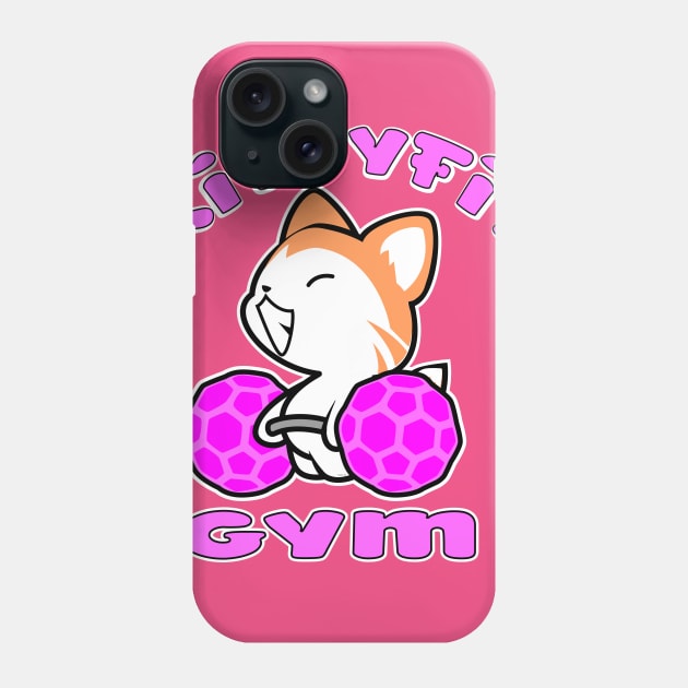 kitty Fit Gym Phone Case by Spikeani