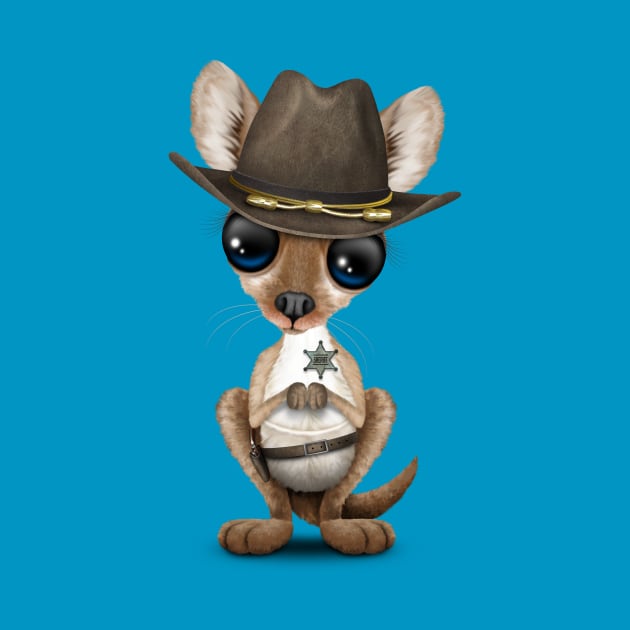 Cute Baby Kangaroo Sheriff by jeffbartels