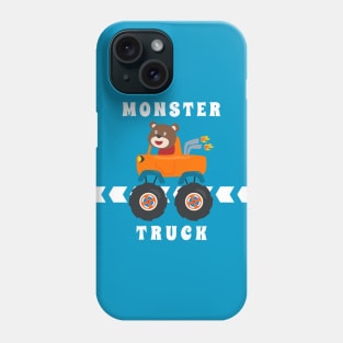 Vector illustration of monster truck with cartoon style Phone Case