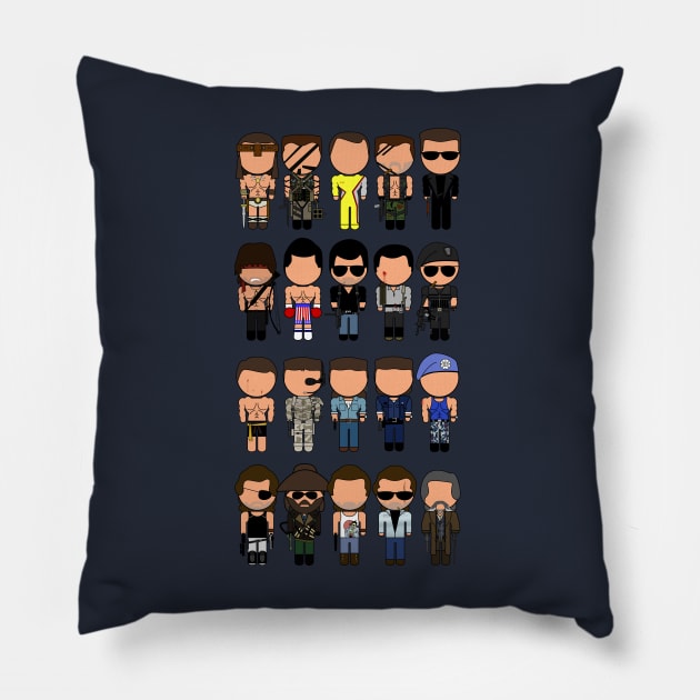 Action Tough Guy Movie Icons - "Vector-Eds" Pillow by TwistedKoala