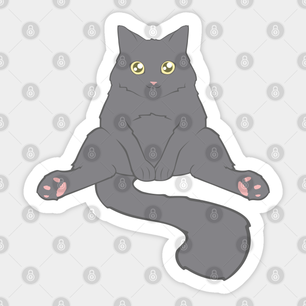 Sitting Like A Human - Cat - Sticker | TeePublic Sitting Like A Human - Cat - Sticker | TeePublic
